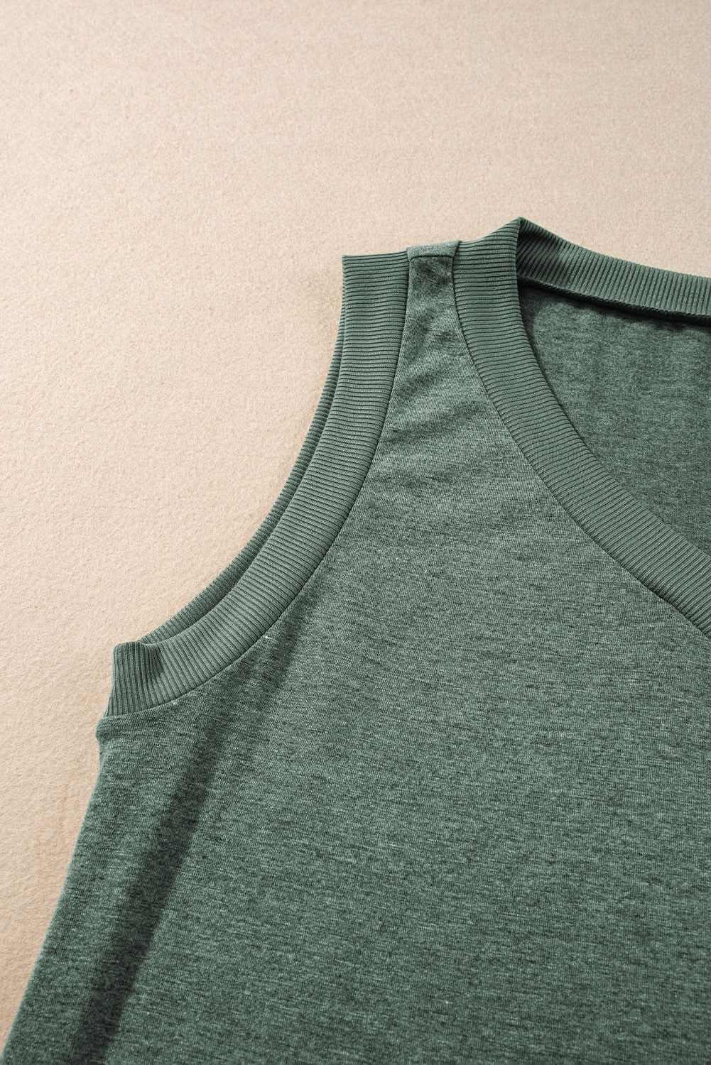 Chic mist green ribbed tank top - Love Salve